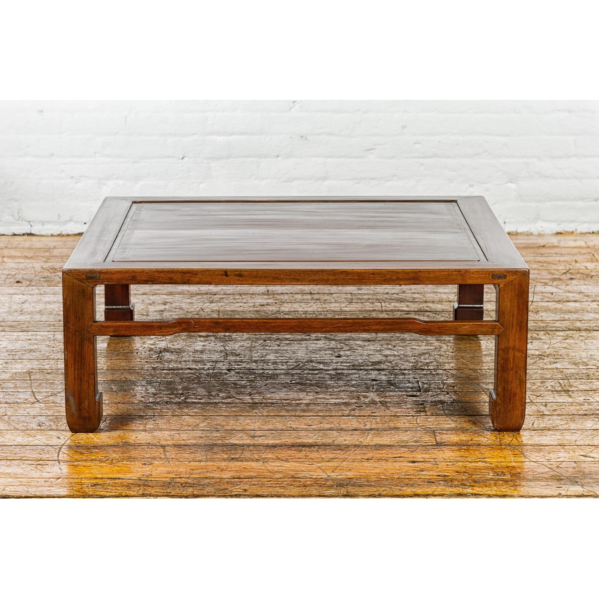 Late Qing Dynasty Square Coffee Table with Horse Hoof Legs and Stretchers-15. Asian & Chinese Furniture, Art, Antiques, Vintage Home Décor for sale at FEA Home