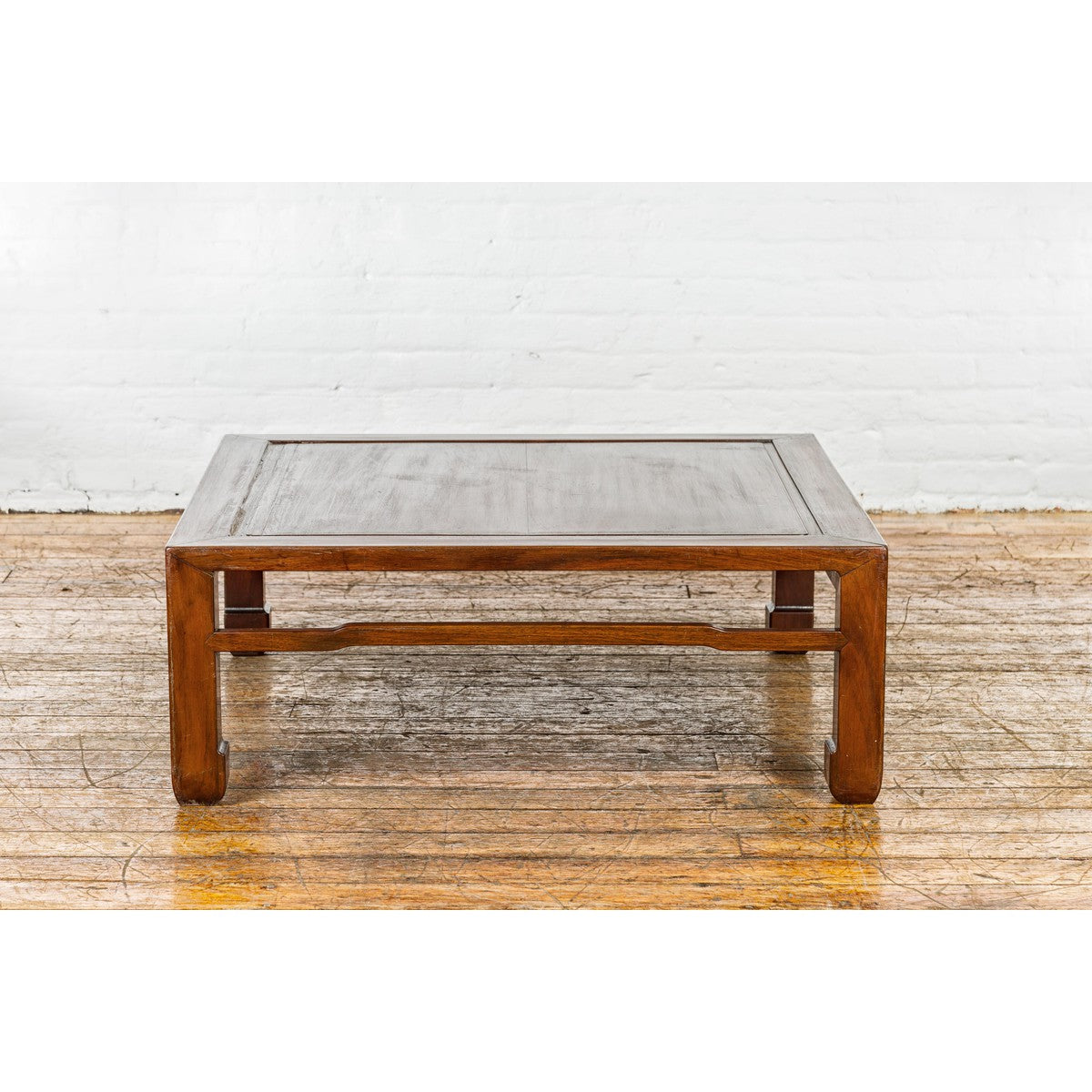 Late Qing Dynasty Square Coffee Table with Horse Hoof Legs and Stretchers-16. Asian & Chinese Furniture, Art, Antiques, Vintage Home Décor for sale at FEA Home