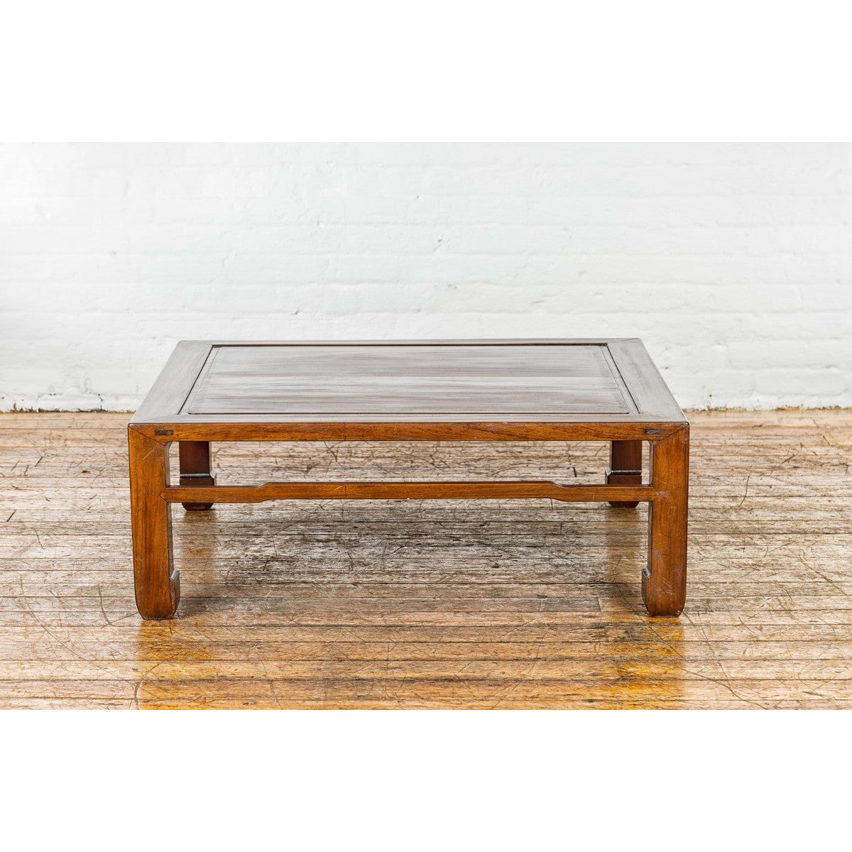 Late Qing Dynasty Square Coffee Table with Horse Hoof Legs and Stretchers-17. Asian & Chinese Furniture, Art, Antiques, Vintage Home Décor for sale at FEA Home