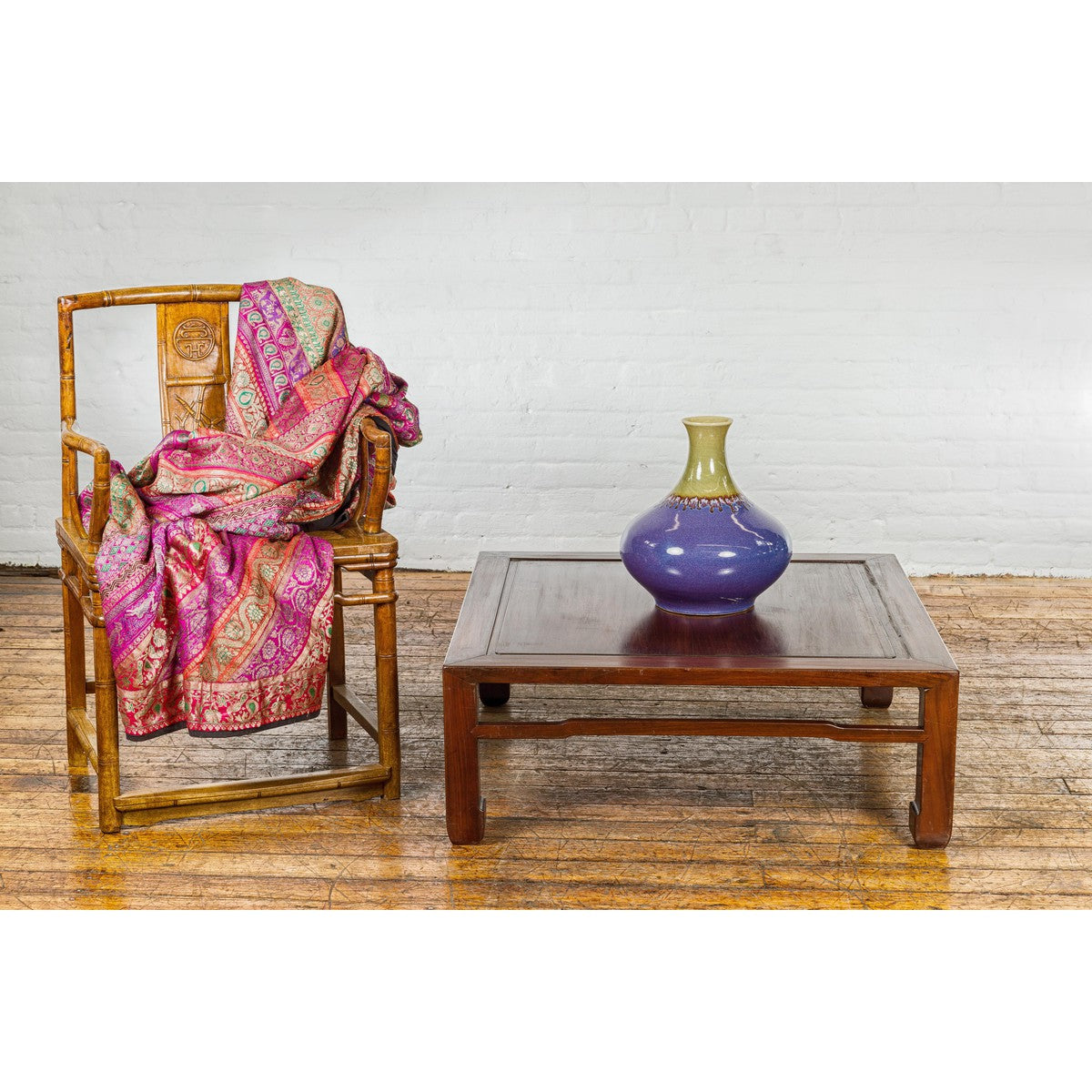 Late Qing Dynasty Square Coffee Table with Horse Hoof Legs and Stretchers-2. Asian & Chinese Furniture, Art, Antiques, Vintage Home Décor for sale at FEA Home