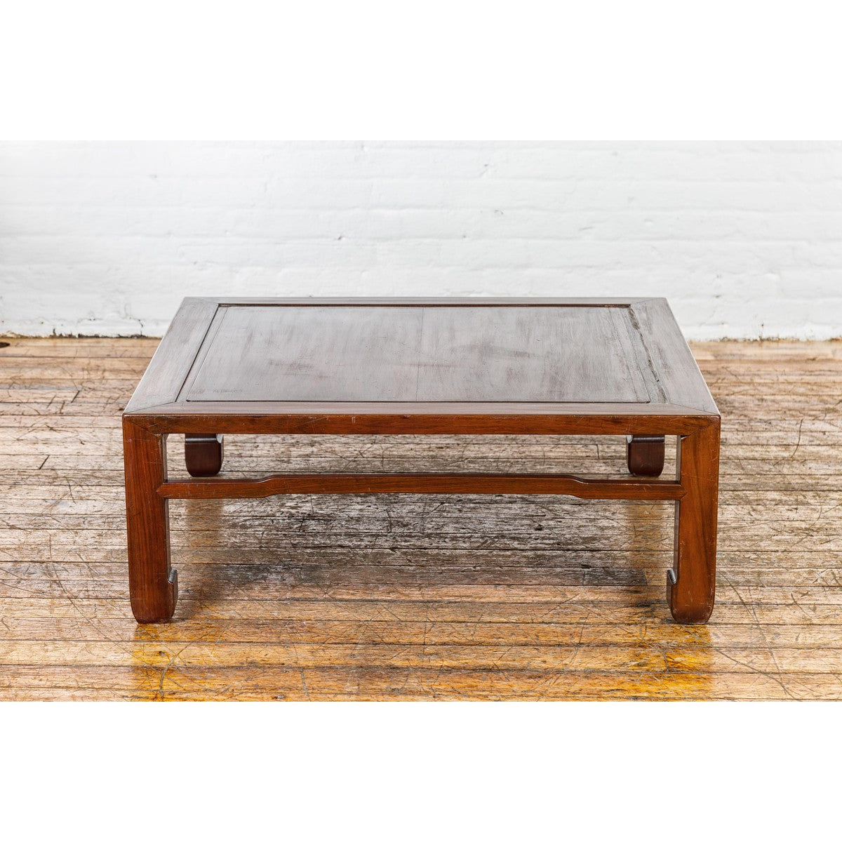 Late Qing Dynasty Square Coffee Table with Horse Hoof Legs and Stretchers-4. Asian & Chinese Furniture, Art, Antiques, Vintage Home Décor for sale at FEA Home