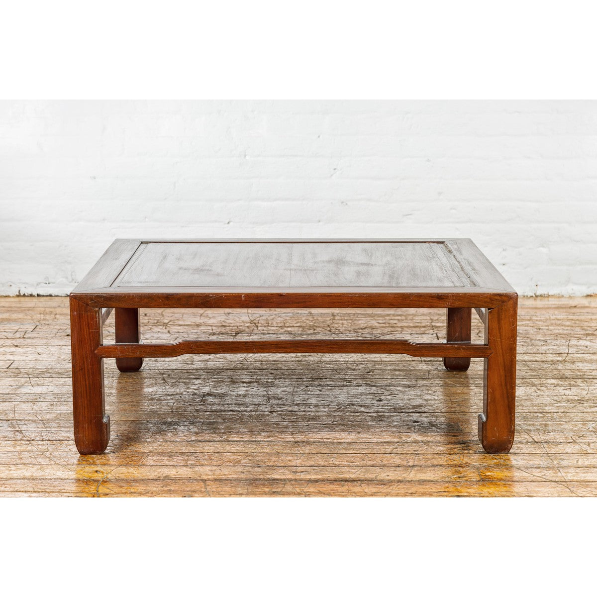 Late Qing Dynasty Square Coffee Table with Horse Hoof Legs and Stretchers-5. Asian & Chinese Furniture, Art, Antiques, Vintage Home Décor for sale at FEA Home