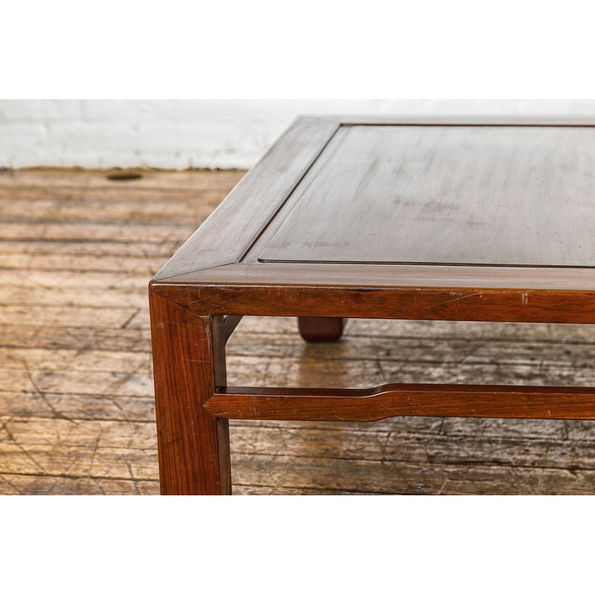 Late Qing Dynasty Square Coffee Table with Horse Hoof Legs and Stretchers-6. Asian & Chinese Furniture, Art, Antiques, Vintage Home Décor for sale at FEA Home