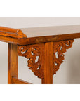 Tall Altar Console Table with Carved Scrolling Spandrels-12. Asian & Chinese Furniture, Art, Antiques, Vintage Home Décor for sale at FEA Home