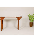 Tall Altar Console Table with Carved Scrolling Spandrels-5. Asian & Chinese Furniture, Art, Antiques, Vintage Home Décor for sale at FEA Home