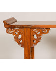 Qing Dynasty Tall Altar Console Table with Carved Scrolling Spandrels-6. Asian & Chinese Furniture, Art, Antiques, Vintage Home Décor for sale at FEA Home