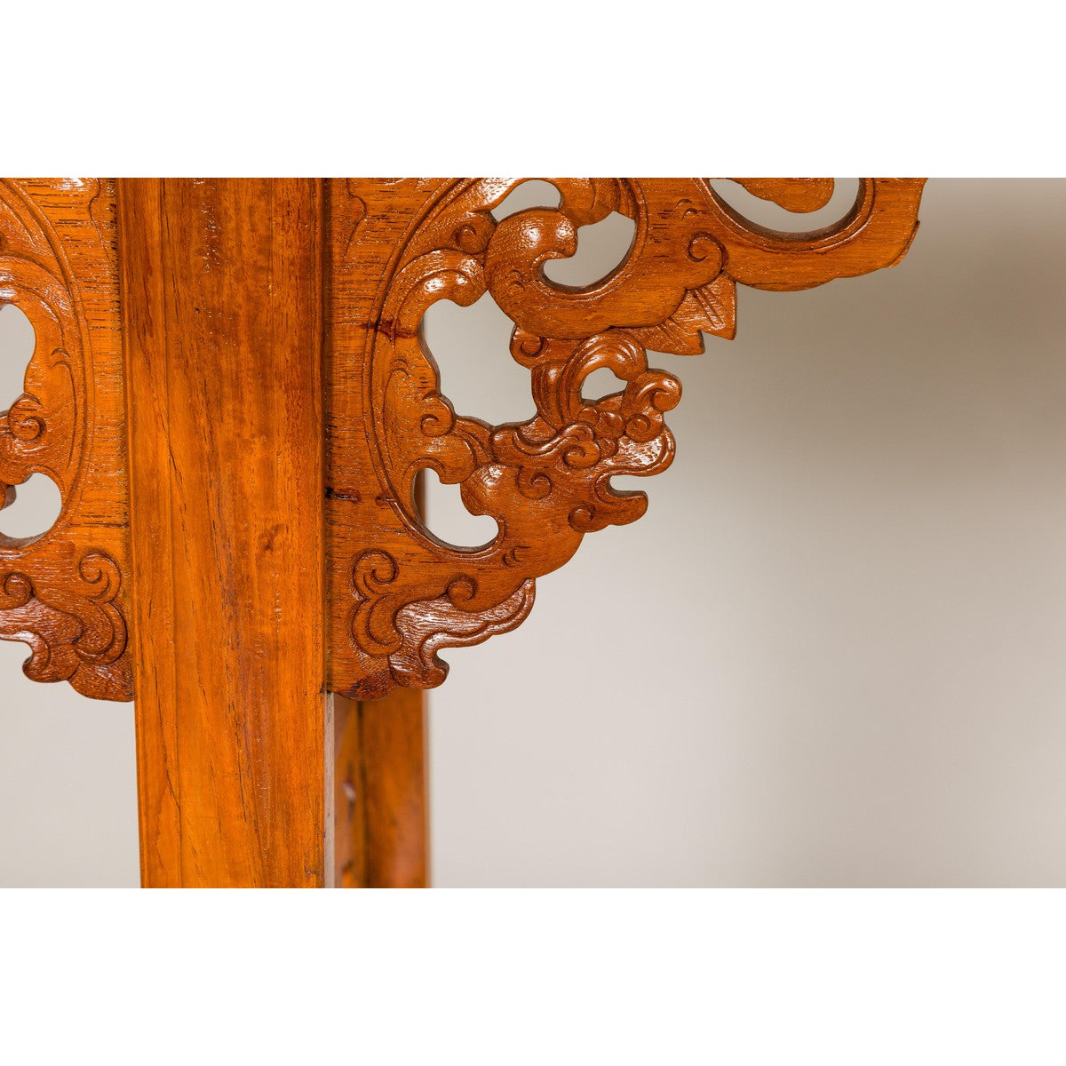 Qing Dynasty Tall Altar Console Table with Carved Scrolling Spandrels-9. Asian & Chinese Furniture, Art, Antiques, Vintage Home Décor for sale at FEA Home