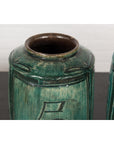 Set of Antique Green Glazed Ceramic Jars-10. Asian & Chinese Furniture, Art, Antiques, Vintage Home Décor for sale at FEA Home