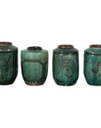 Set of Antique Green Glazed Ceramic Jars-YN3477-1. Asian & Chinese Furniture, Art, Antiques, Vintage Home Décor for sale at FEA Home
