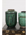 Set of Antique Green Glazed Ceramic Jars-YN3477A-4. Asian & Chinese Furniture, Art, Antiques, Vintage Home Décor for sale at FEA Home