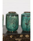 Set of Antique Green Glazed Ceramic Jars-YN3477C-6. Asian & Chinese Furniture, Art, Antiques, Vintage Home Décor for sale at FEA Home
