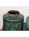Set of Antique Green Glazed Ceramic Jars-8. Asian & Chinese Furniture, Art, Antiques, Vintage Home Décor for sale at FEA Home