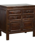 Antique Bedside Cabinet with 4 Drawers and Rectangular Top-14. Asian & Chinese Furniture, Art, Antiques, Vintage Home Décor for sale at FEA Home