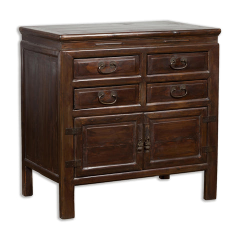 Antique Bedside Cabinet with 4 Drawers and Rectangular Top-YN3673-14. Asian & Chinese Furniture, Art, Antiques, Vintage Home Décor for sale at FEA Home