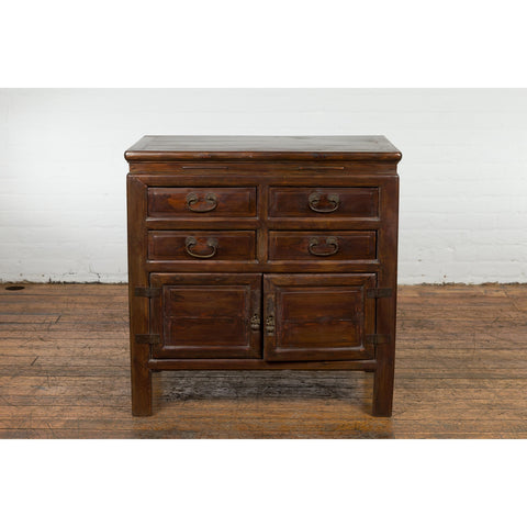 Antique Bedside Cabinet with 4 Drawers and Rectangular Top-YN3673-2. Asian & Chinese Furniture, Art, Antiques, Vintage Home Décor for sale at FEA Home