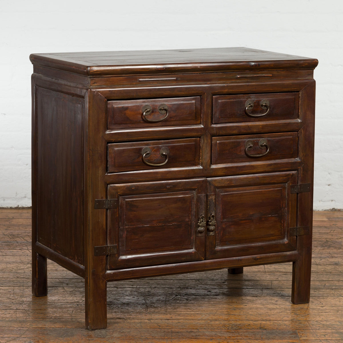 Antique Bedside Cabinet with 4 Drawers and Rectangular Top-3. Asian & Chinese Furniture, Art, Antiques, Vintage Home Décor for sale at FEA Home