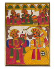 Antique Hand Painted Folk Art Painting Depicting Musicians and Archers-1. Asian & Chinese Furniture, Art, Antiques, Vintage Home Décor for sale at FEA Home