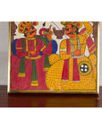 Antique Hand Painted Folk Art Painting Depicting Musicians and Archers-5. Asian & Chinese Furniture, Art, Antiques, Vintage Home Décor for sale at FEA Home