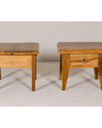 Near Pair of Mango Wood Midcentury Low Side Tables with Single Drawers-13. Asian & Chinese Furniture, Art, Antiques, Vintage Home Décor for sale at FEA Home