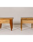 Near Pair of Mango Wood Midcentury Low Side Tables with Single Drawers-14. Asian & Chinese Furniture, Art, Antiques, Vintage Home Décor for sale at FEA Home