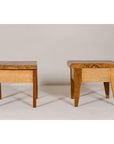 Near Pair of Mango Wood Midcentury Low Side Tables with Single Drawers-16. Asian & Chinese Furniture, Art, Antiques, Vintage Home Décor for sale at FEA Home