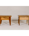 Near Pair of Mango Wood Midcentury Low Side Tables with Single Drawers-16. Asian & Chinese Furniture, Art, Antiques, Vintage Home Décor for sale at FEA Home