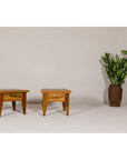 Near Pair of Mango Wood Midcentury Low Side Tables with Single Drawers-9. Asian & Chinese Furniture, Art, Antiques, Vintage Home Décor for sale at FEA Home
