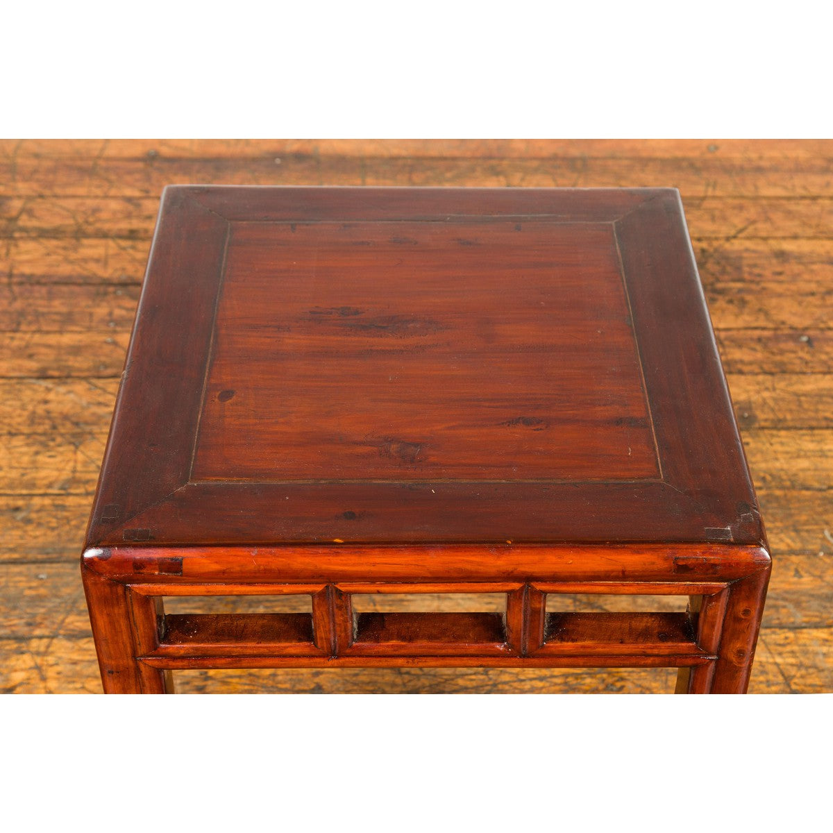 Late Qing Dynasty Small Side Table with Pillar Strut Motifs and Scrolling Feet-11. Asian & Chinese Furniture, Art, Antiques, Vintage Home Décor for sale at FEA Home
