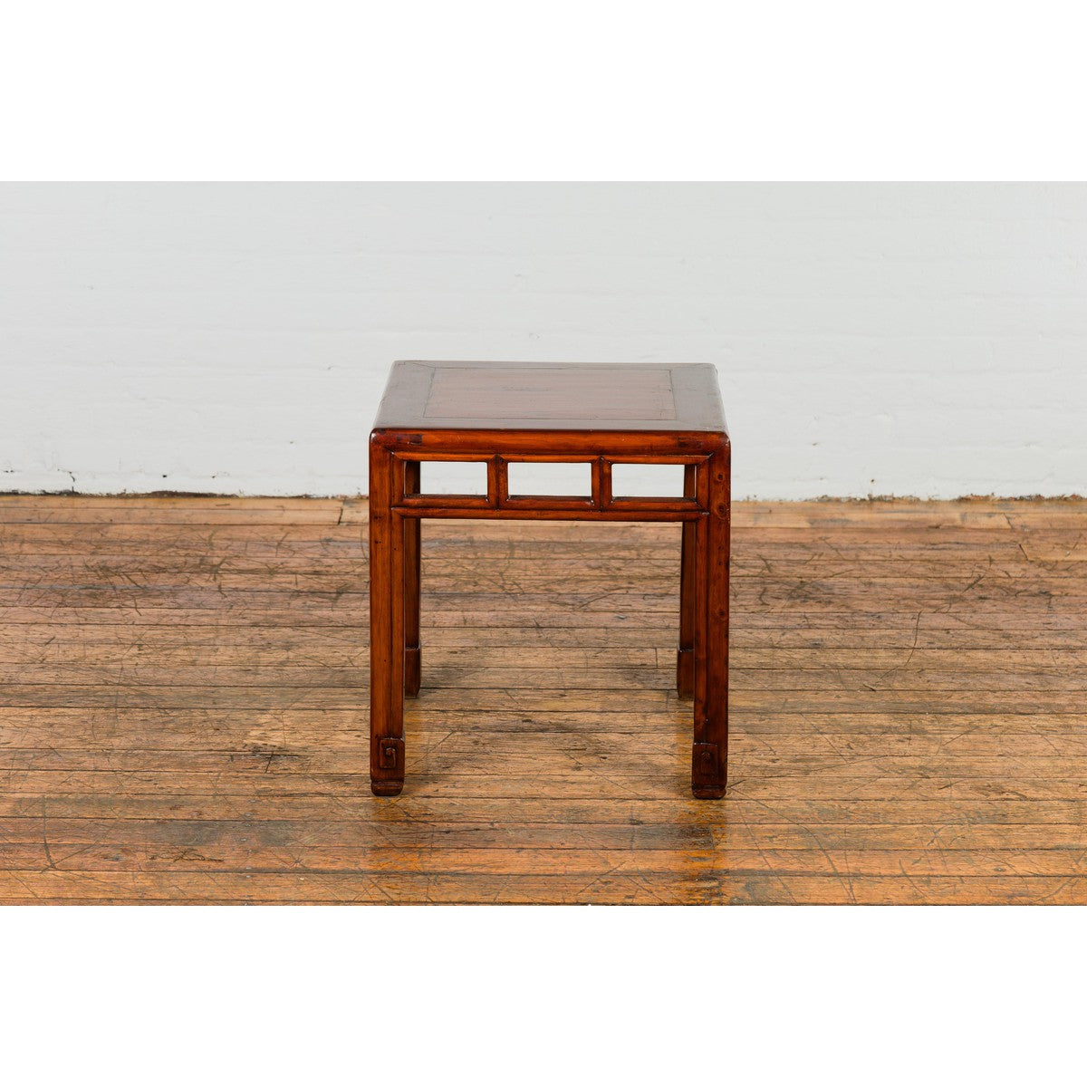 Late Qing Dynasty Small Side Table with Pillar Strut Motifs and Scrolling Feet-13. Asian & Chinese Furniture, Art, Antiques, Vintage Home Décor for sale at FEA Home