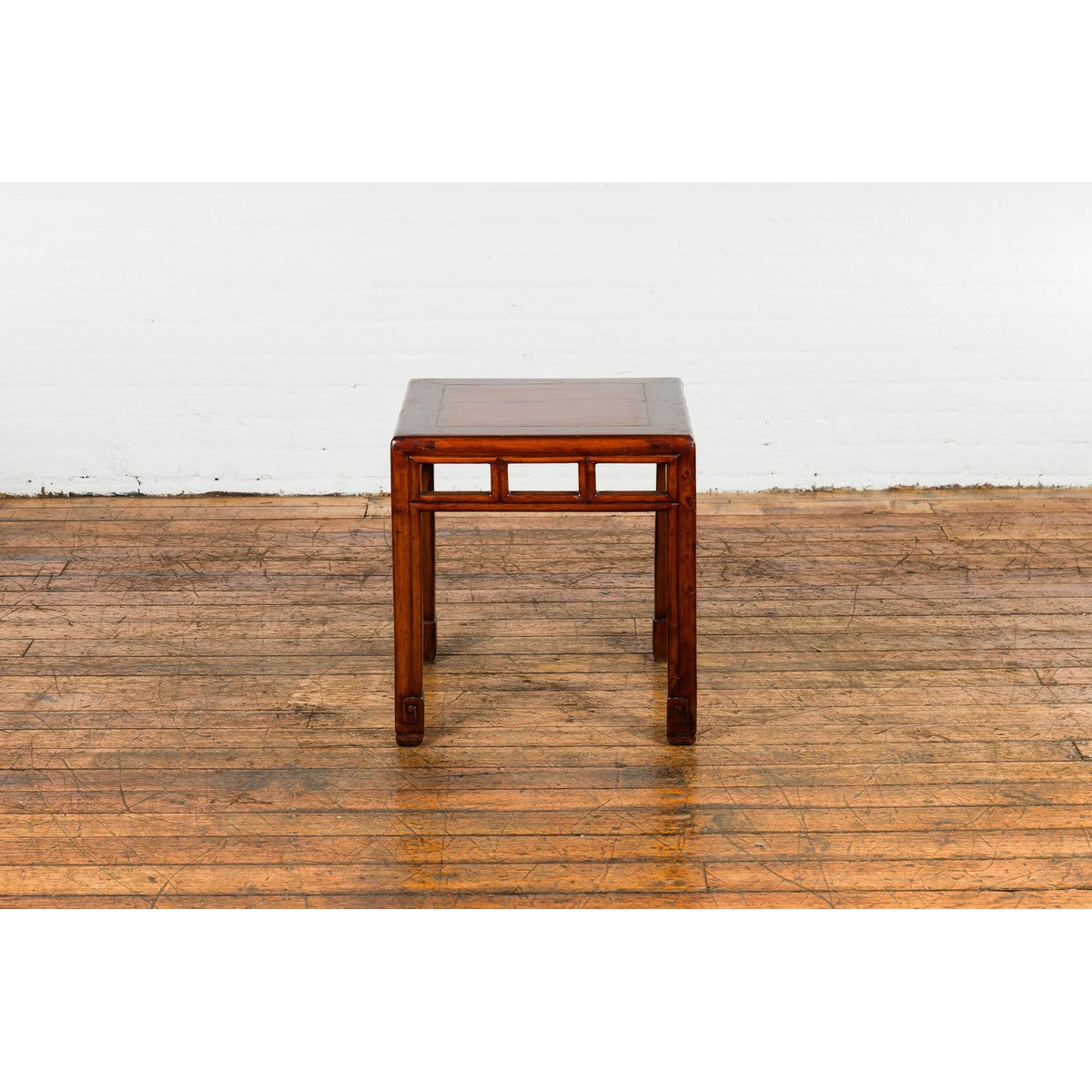 Late Qing Dynasty Small Side Table with Pillar Strut Motifs and Scrolling Feet-14. Asian & Chinese Furniture, Art, Antiques, Vintage Home Décor for sale at FEA Home