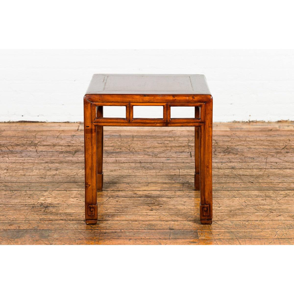 Late Qing Dynasty Small Side Table with Pillar Strut Motifs and Scrolling Feet-15. Asian & Chinese Furniture, Art, Antiques, Vintage Home Décor for sale at FEA Home
