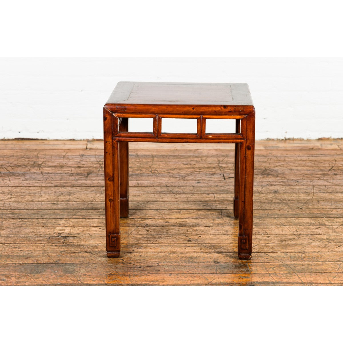 Late Qing Dynasty Small Side Table with Pillar Strut Motifs and Scrolling Feet-16. Asian & Chinese Furniture, Art, Antiques, Vintage Home Décor for sale at FEA Home