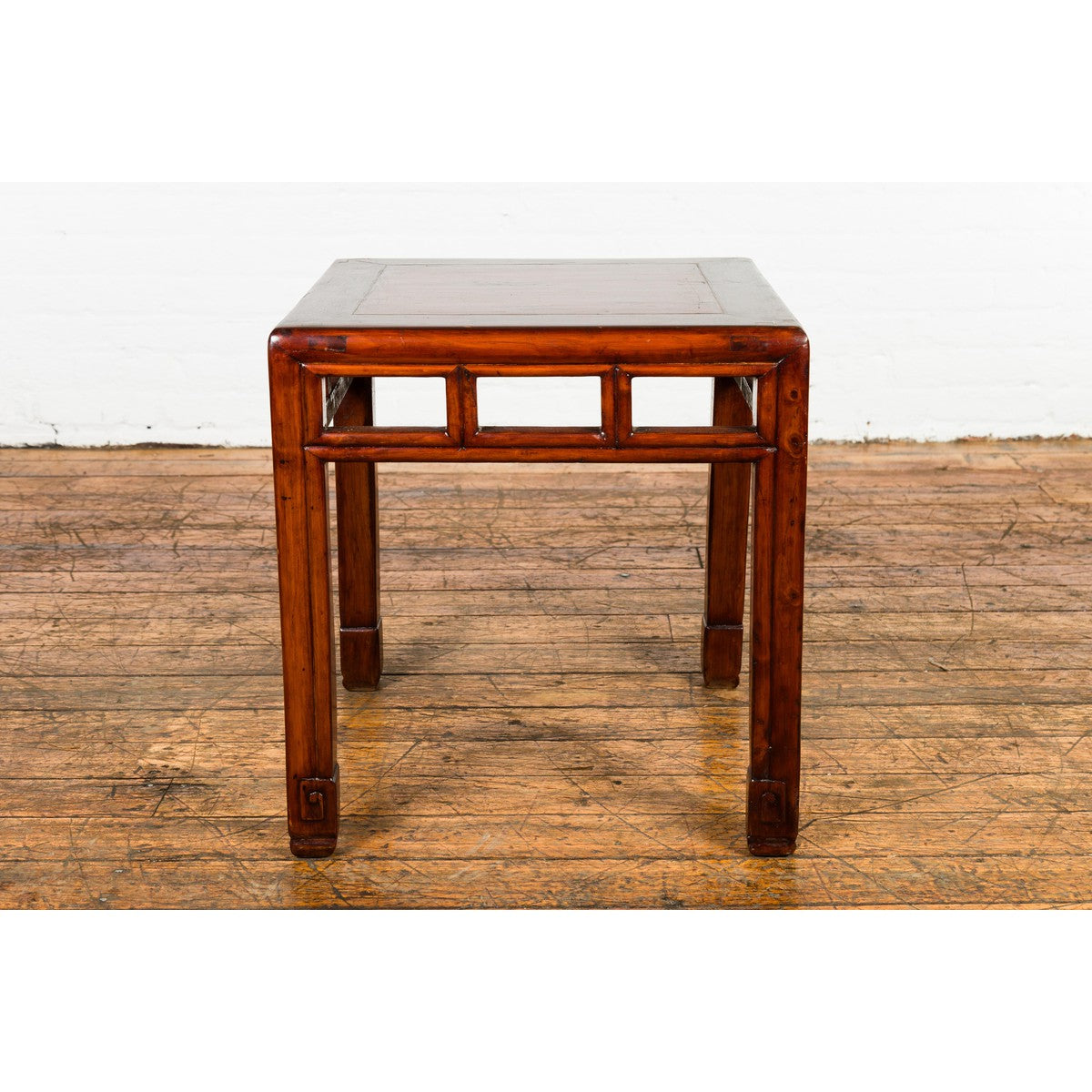 Late Qing Dynasty Small Side Table with Pillar Strut Motifs and Scrolling Feet-4. Asian & Chinese Furniture, Art, Antiques, Vintage Home Décor for sale at FEA Home