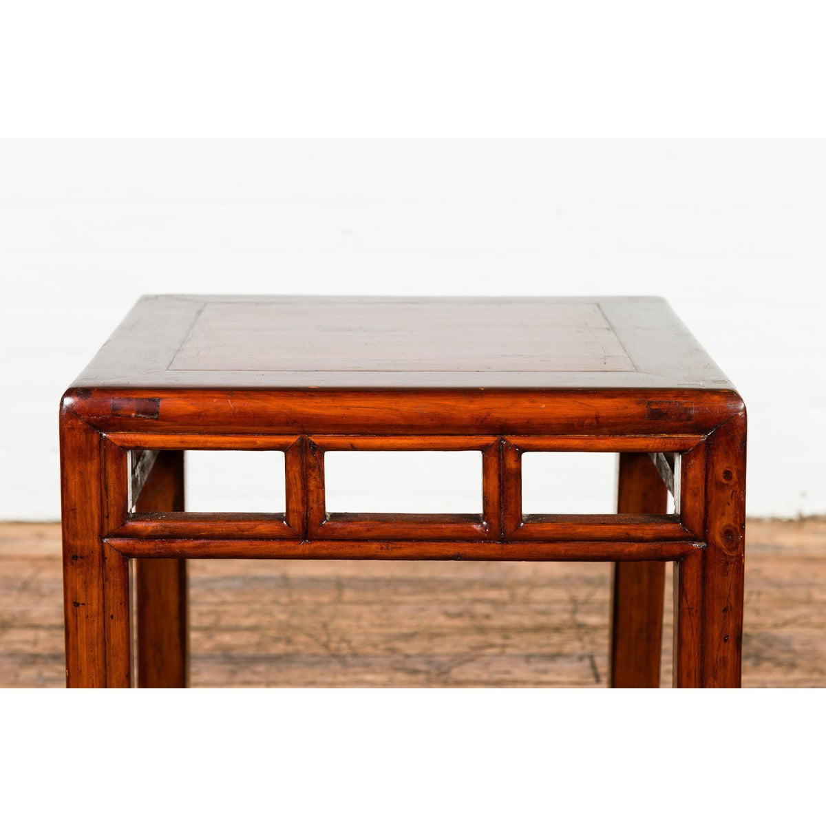 Late Qing Dynasty Small Side Table with Pillar Strut Motifs and Scrolling Feet-5. Asian & Chinese Furniture, Art, Antiques, Vintage Home Décor for sale at FEA Home