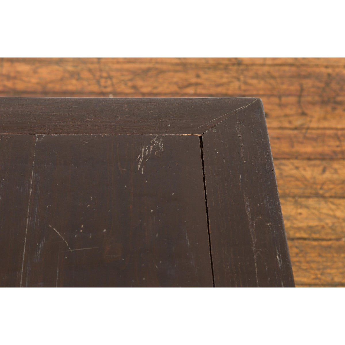 Qing Dynasty Brown Lacquer Low Table with Carved Apron and Horse Hoof Legs-13. Asian & Chinese Furniture, Art, Antiques, Vintage Home Décor for sale at FEA Home