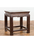 Qing Dynasty Brown Lacquer Low Table with Carved Apron and Horse Hoof Legs-15. Asian & Chinese Furniture, Art, Antiques, Vintage Home Décor for sale at FEA Home