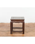 Qing Dynasty Brown Lacquer Low Table with Carved Apron and Horse Hoof Legs-16. Asian & Chinese Furniture, Art, Antiques, Vintage Home Décor for sale at FEA Home