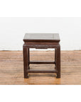 Qing Dynasty Brown Lacquer Low Table with Carved Apron and Horse Hoof Legs-17. Asian & Chinese Furniture, Art, Antiques, Vintage Home Décor for sale at FEA Home