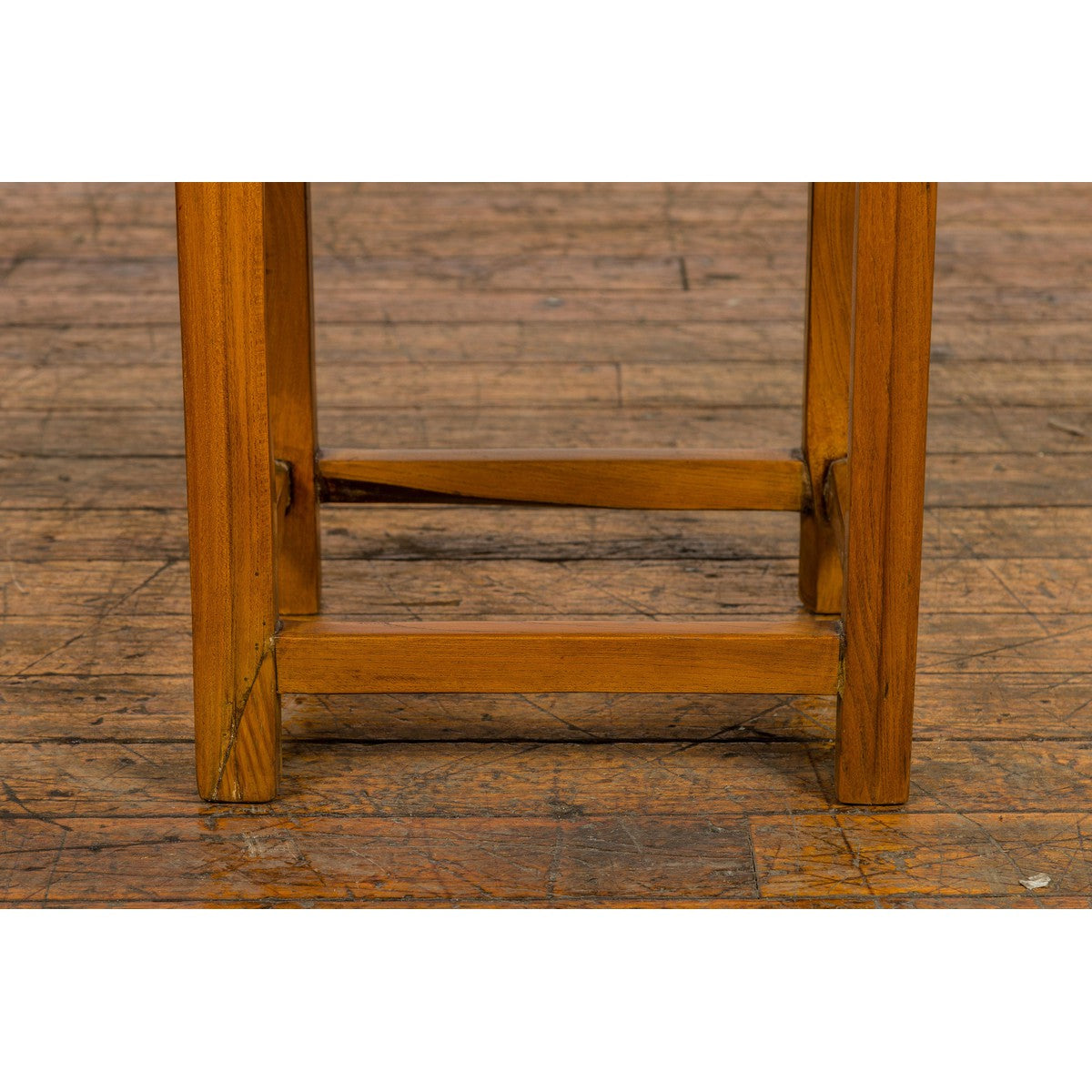 Late Qing Dynasty Side Table with Carved Reeded Apron and Side Stretchers-6. Asian & Chinese Furniture, Art, Antiques, Vintage Home Décor for sale at FEA Home