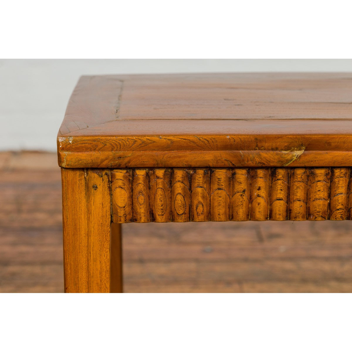 Late Qing Dynasty Side Table with Carved Reeded Apron and Side Stretchers-7. Asian & Chinese Furniture, Art, Antiques, Vintage Home Décor for sale at FEA Home