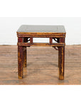 Two-Tone Brown Square Antique Side Table-10. Asian & Chinese Furniture, Art, Antiques, Vintage Home Décor for sale at FEA Home