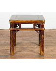 Two-Tone Brown Square Antique Side Table-11. Asian & Chinese Furniture, Art, Antiques, Vintage Home Décor for sale at FEA Home