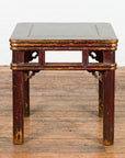 Two-Tone Brown Square Antique Side Table-2. Asian & Chinese Furniture, Art, Antiques, Vintage Home Décor for sale at FEA Home