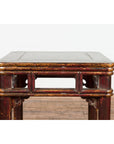 Two-Tone Brown Square Antique Side Table-4. Asian & Chinese Furniture, Art, Antiques, Vintage Home Décor for sale at FEA Home