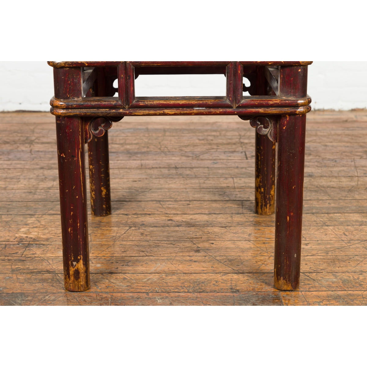 Two-Tone Brown Square Antique Side Table-5. Asian & Chinese Furniture, Art, Antiques, Vintage Home Décor for sale at FEA Home