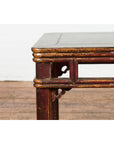 Two-Tone Brown Square Antique Side Table-6. Asian & Chinese Furniture, Art, Antiques, Vintage Home Décor for sale at FEA Home