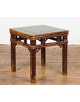 Two-Tone Brown Square Antique Side Table-9. Asian & Chinese Furniture, Art, Antiques, Vintage Home Décor for sale at FEA Home