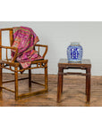 Antique Dark Brown Side Table with Reeded Humpback Stretchers-2. Asian & Chinese Furniture, Art, Antiques, Vintage Home Décor for sale at FEA Home