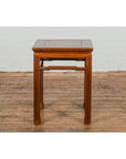 Qing Dynasty Side Table with Burl Top, Horse Hoof Legs and Humpback Stretcher-12. Asian & Chinese Furniture, Art, Antiques, Vintage Home Décor for sale at FEA Home