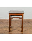 Qing Dynasty Side Table with Burl Top, Horse Hoof Legs and Humpback Stretcher-15. Asian & Chinese Furniture, Art, Antiques, Vintage Home Décor for sale at FEA Home